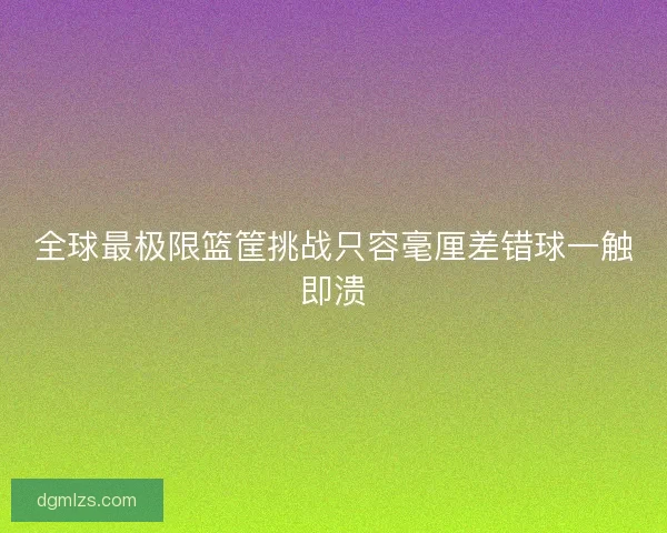 全球最极限篮筐挑战只容毫厘差错球一触即溃